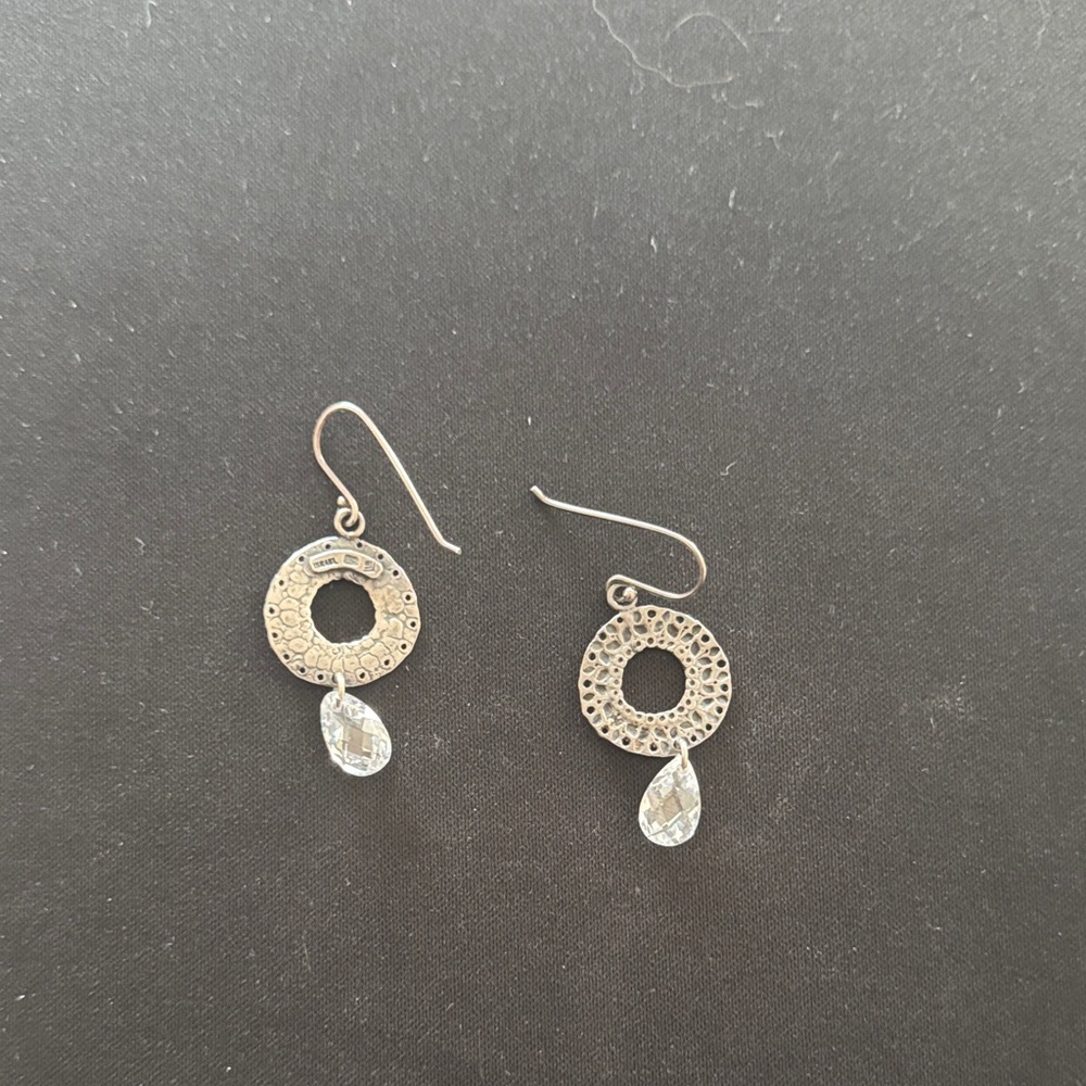 Silpada Gold Earrings with Clear Crystal Drops